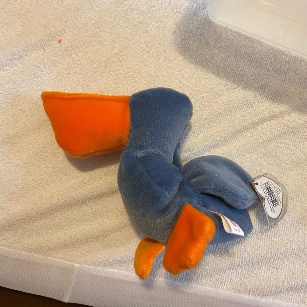 Ty Plush Bird Toy with Orange and Gray